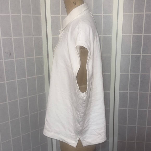 We The Free People Keep On White Boho Hippie Peasant Gypsy Polo Top Medium - Picture 3 of 16